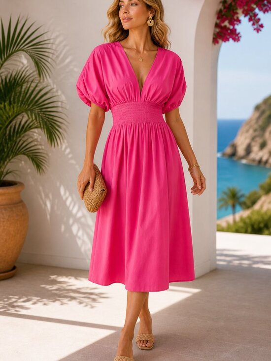 Trina Turk Dresses & Skirts - NWT Trina Turk Dasya 2 Midi Dress Pink Organic Cotton Size 12 Resort